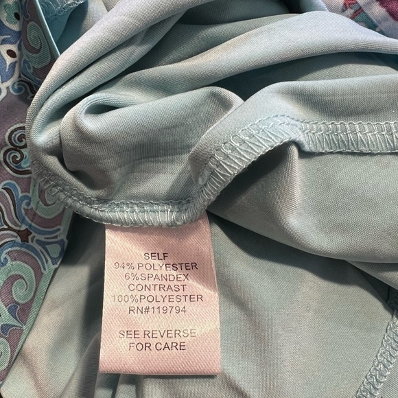 𝅺ONE World Womens S Flutter Sleeve Smocked Tunic Top Blouse Fairy Boho Festive - Picture 4 of 4